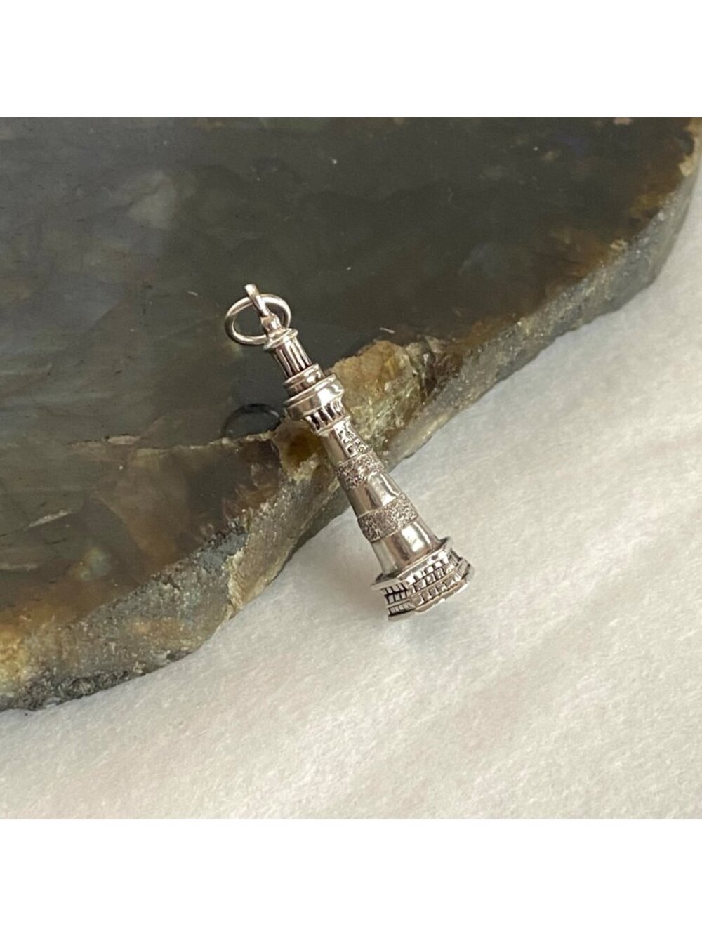 Sterling Silver 925 Maritime Nautical Lighthouse Pendant Charm - Picture 6 of 15